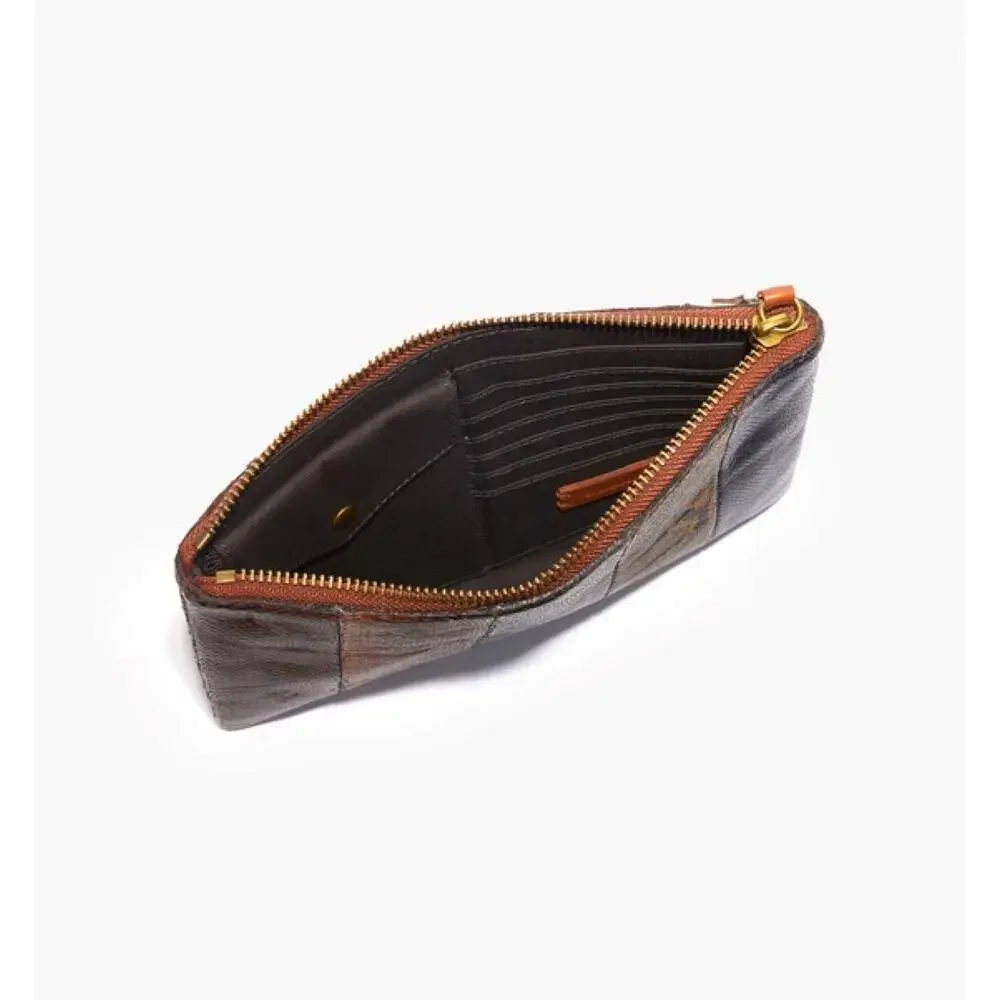 New Madewell The Leather Pouch Clutch: Colorblock Snake Embossed Edition